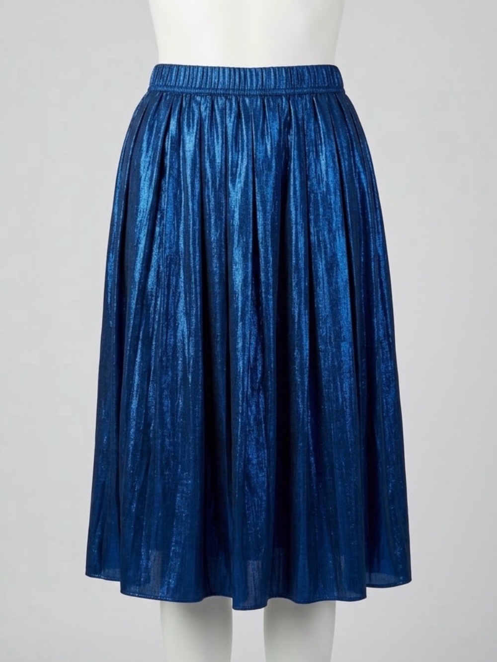 J. Crew Metallic Royal Blue Midi Skirt